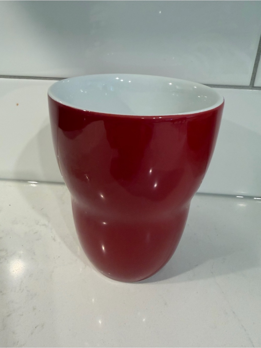 VINTAGE 2008 STARBUCKS HANDLE LESS CERAMIC COFFEE MUG BY AIDA